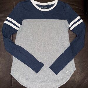 Hollister Blue and Gray Long Sleeve Shirt